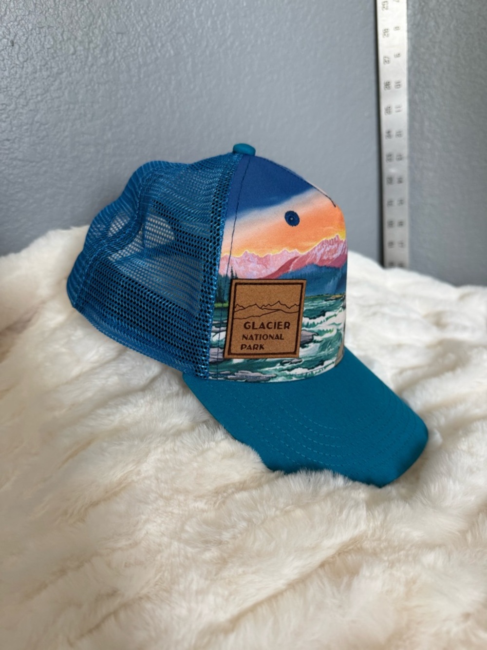 Glacier National Park Teal Scenic Patch Trucker Hat - Picture 3 of 6